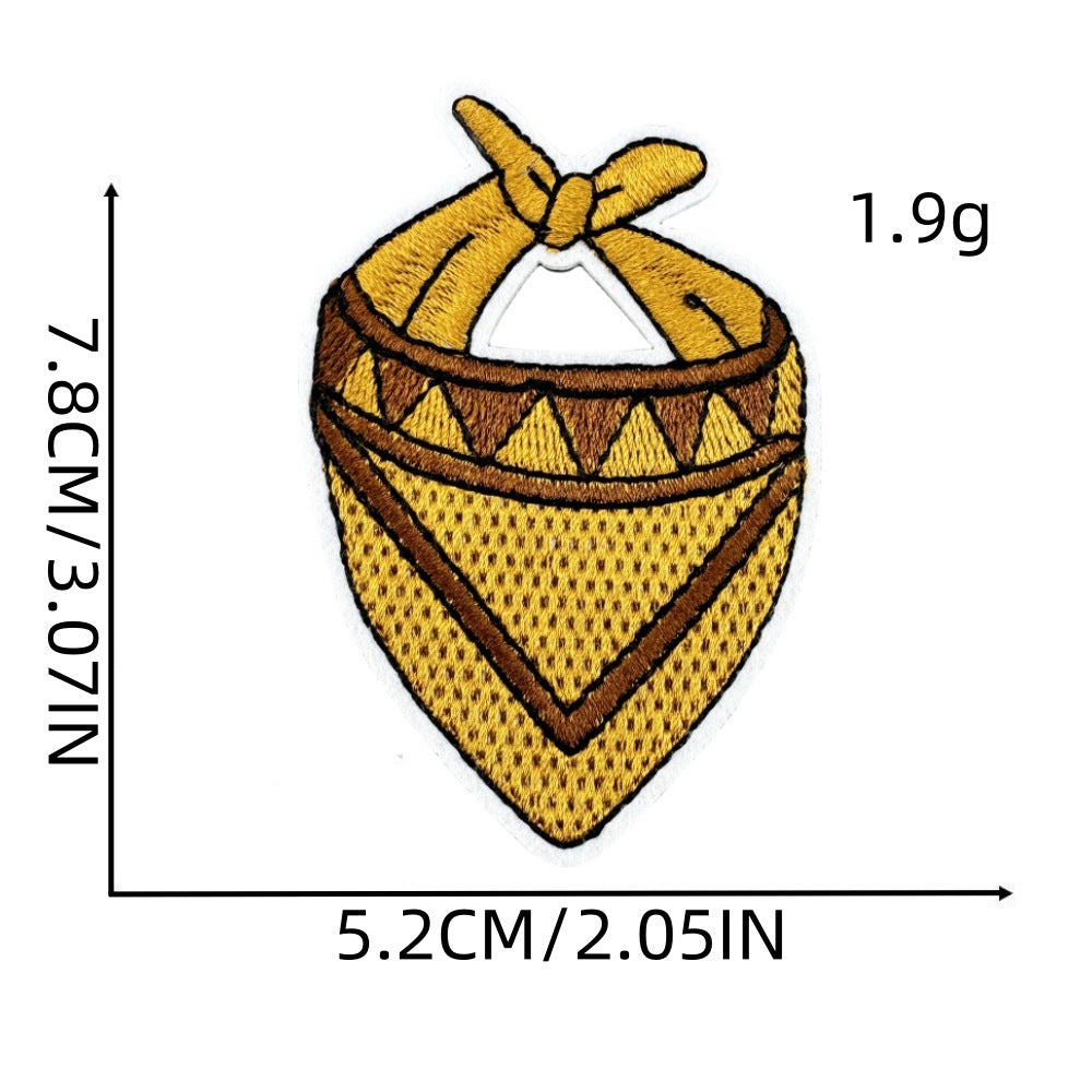 Wholesale Western Denim Embroidery Zhangzai Clothing Accessories Hot Melt Adhesive Non Stitching Large Pattern Cloth Patch FS